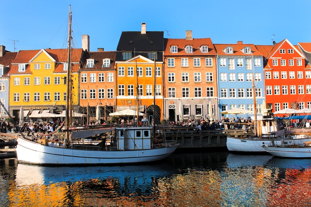 Colorful waterfront houses in Copenhagen